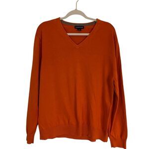 Lands' End Mens Sweater Size XL Large V Neck Long Sleeve Cotton‎